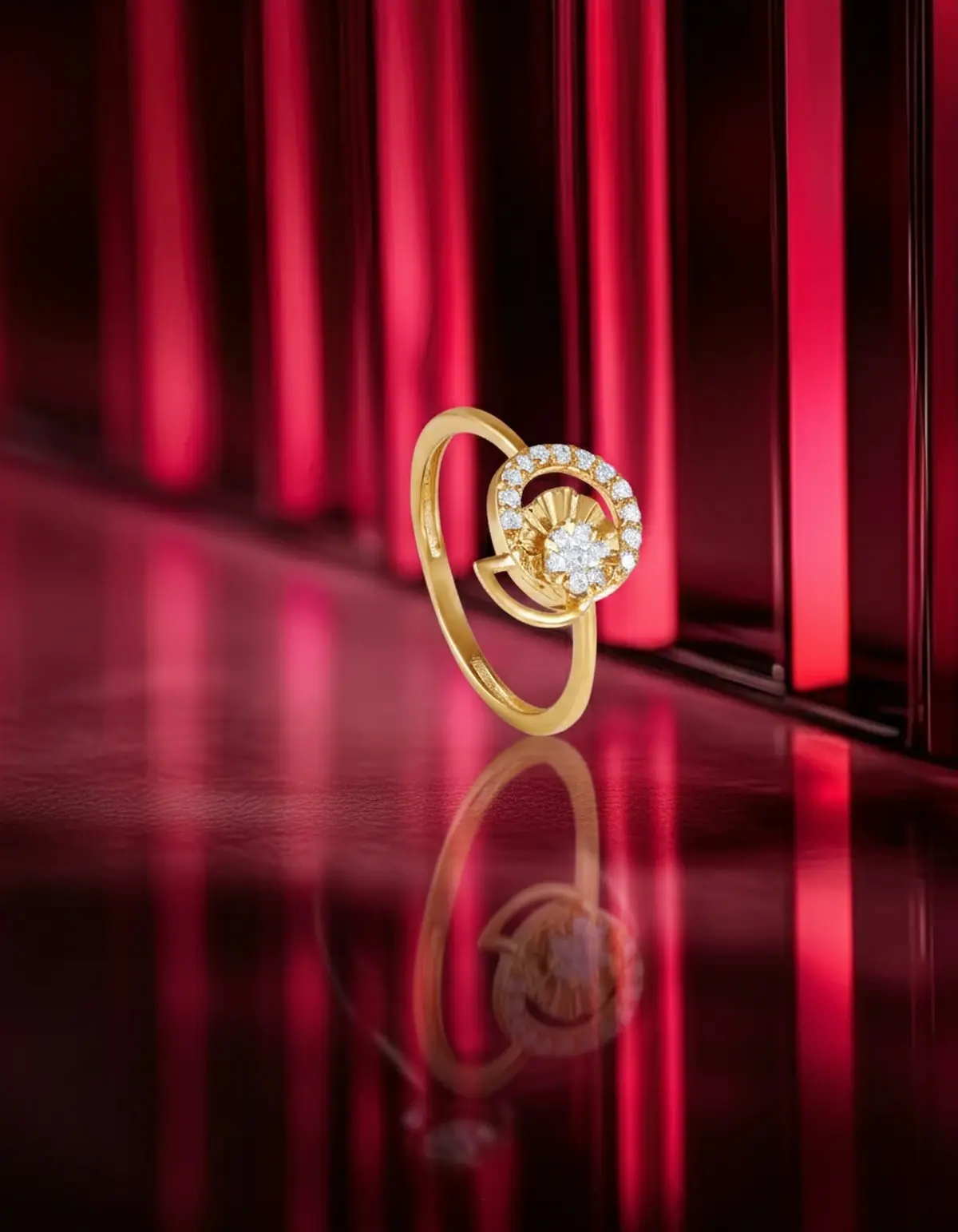 Moonlit Thicket: A textured band with small, irregularly placed diamond accents.